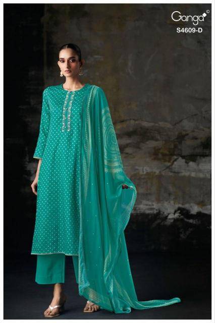 Ganga neliya 4609 Wholesale dress materials in Ahmedabad